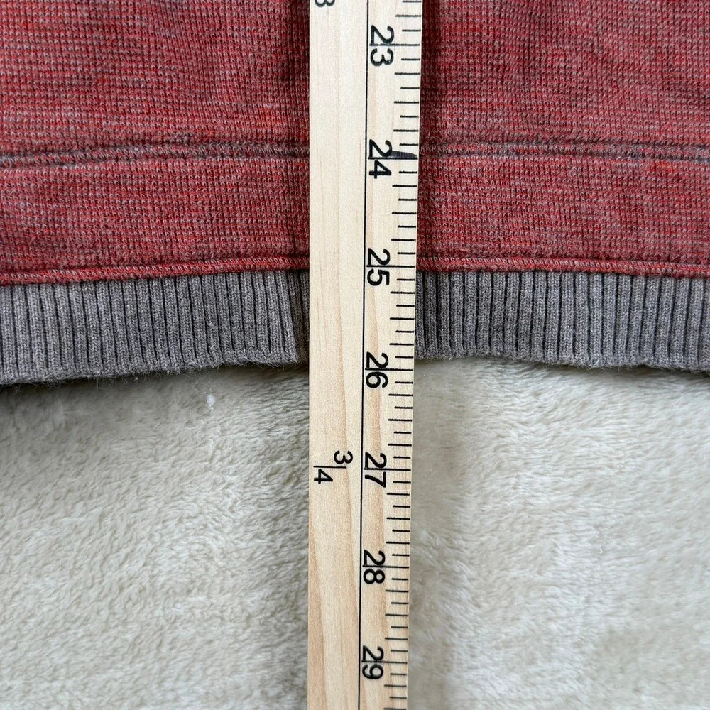 Banana Republic Mens Red Heathered Ribbed 1/4‎ Zip Pullover Sweatshirt Size L